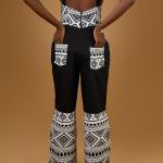 Ndebele Piece – Corset-Style Dungarees with Afrocentric Geometry